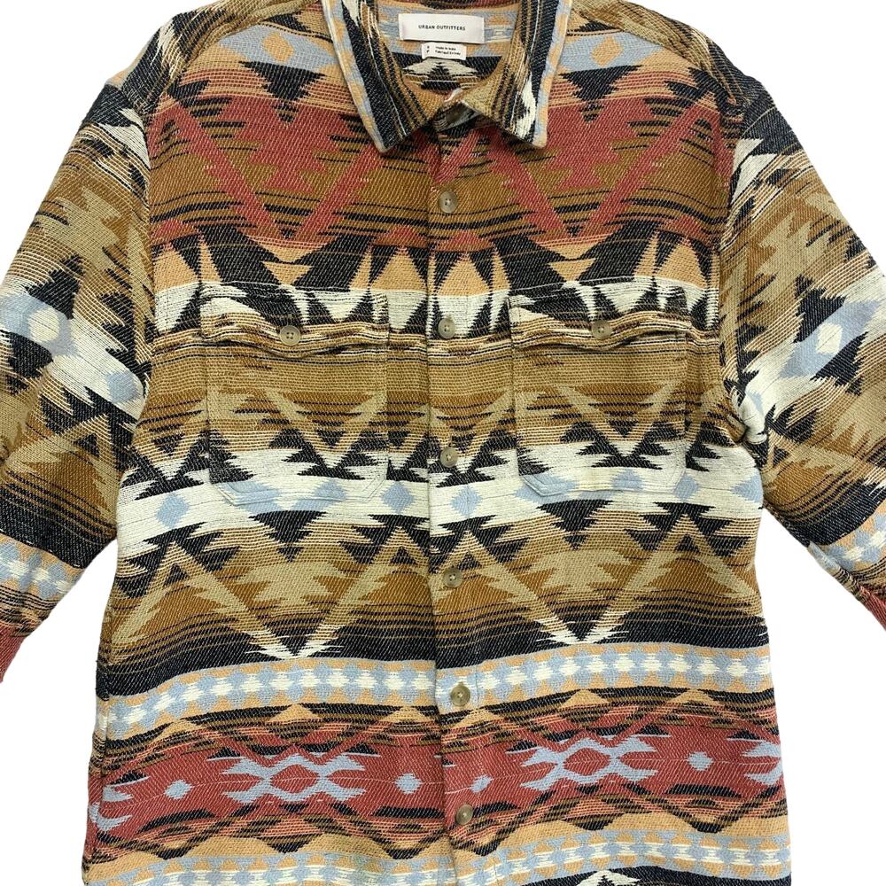 Urban Outfitters Aztec Empire Jacquard Woven Shacket Men's Sz S Multicolor - Picture 5 of 9